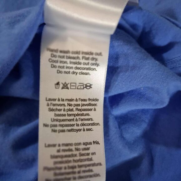 NWOT DKNY Women's Studded-Logo Tie Front T-Shirt, Cornflower Blue, SIZE SMALL - Picture 6 of 11